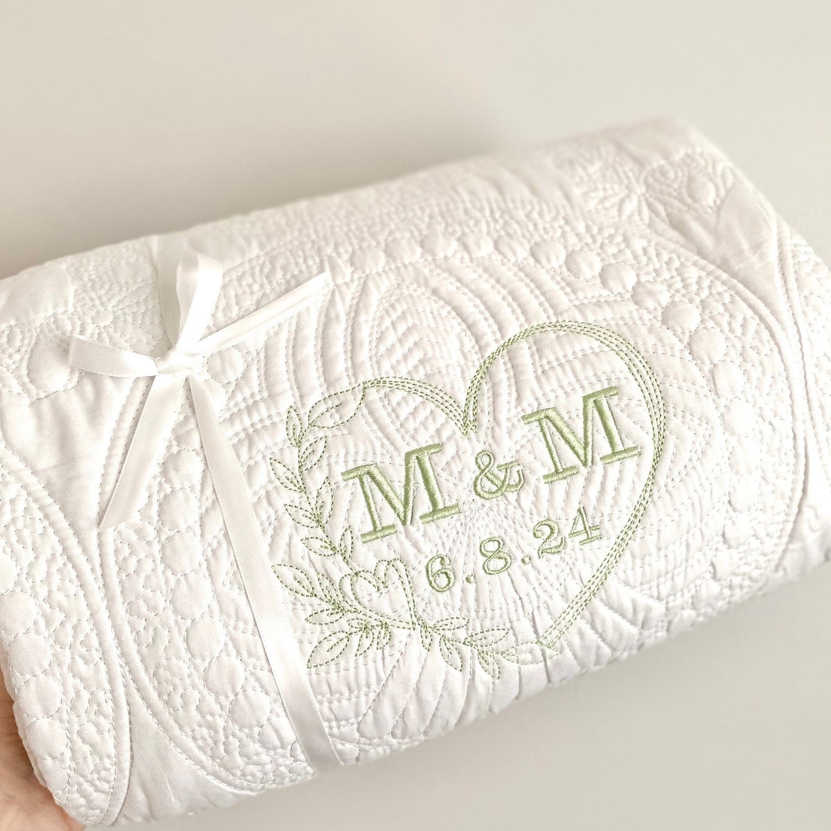 Wedding Blanket Newlywed Gift Couple Just Married Gift Monogrammed Gift Initial Date Gift Newly Married Couple Quilt Embroidered Keepsake - Etsy