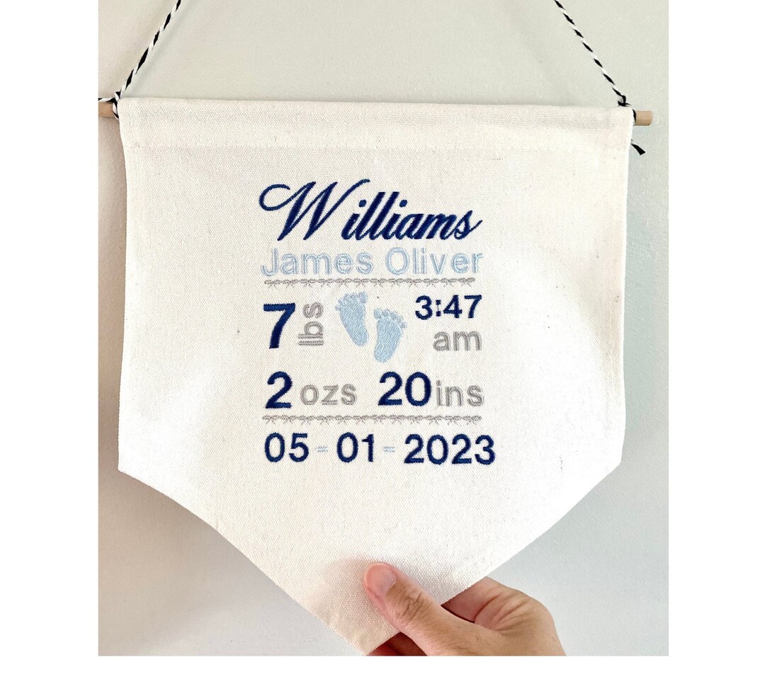 Personalized Baby Wall Decor Nursery Banner Name Newborn Baby Etsy