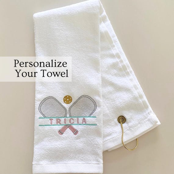 Personalized Pickleball Towel Embroidery Name Monogram Pickleball Gift Partner Pickleball Gear Monogrammed Sweat Towel Pickleball Accessory
