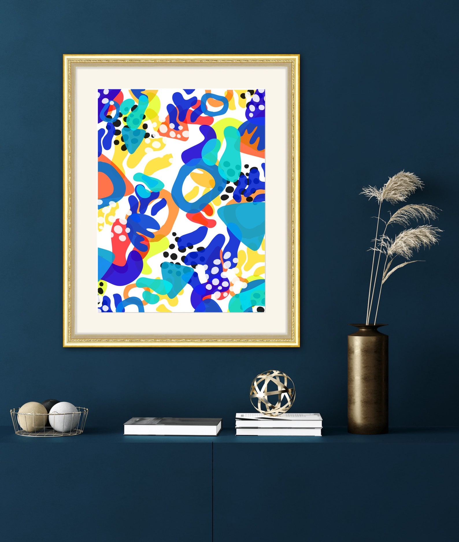 Abstract Art Print Digital Abstract Wall Art Primary Color Etsy