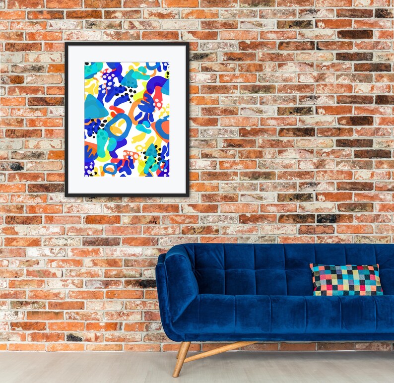 Abstract Art Print Digital Abstract Wall Art Primary Color Etsy