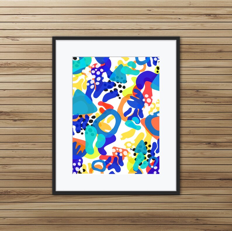 Abstract Art Print Digital Abstract Wall Art Primary Color Etsy