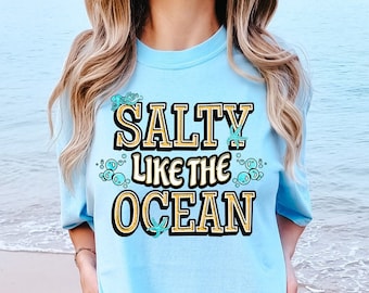 Camiseta "Salado como el océano": Camiseta de vacaciones de verano con colores cómodos