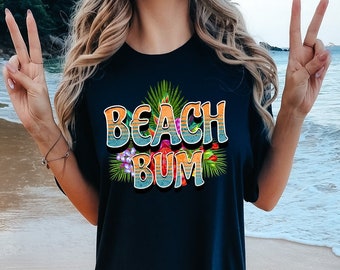 Camiseta Beach Bum: Camiseta con estampado floral tropical