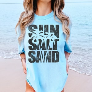 Sun Salt Sand Shirt, Beach Shirt, Summer Beach Life Shirt, Vacation Shirt, Trendy Summer Shirt, Summer Vacation Shirt, Comfort Colors Shirt