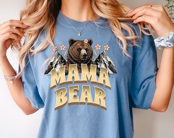 Camiseta Mama Bear Comfort Colors, regalo para el Día de la Madre