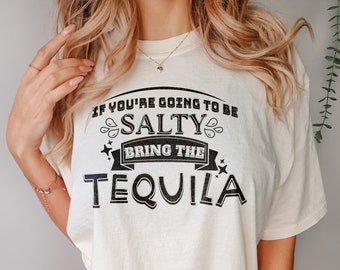 Women's Funny Drinking Tank Top - If You're Going To Be Salty Bring The Tequila Vintage Graphic Tee - View #6