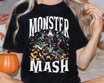 Camiseta vintage de Halloween de Monster Mash: camiseta con gráfico retro de fantasmas