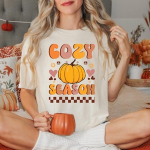 Cozy Season Pumpkin Shirt: Trendy Fall Vibes, Comfort Colors