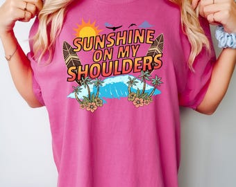 Camiseta gráfica retro Sunshine - Camisa de verano con colores cómodos