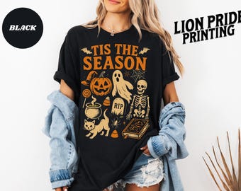 Camiseta vintage de Halloween, camiseta retro de calabaza fantasma