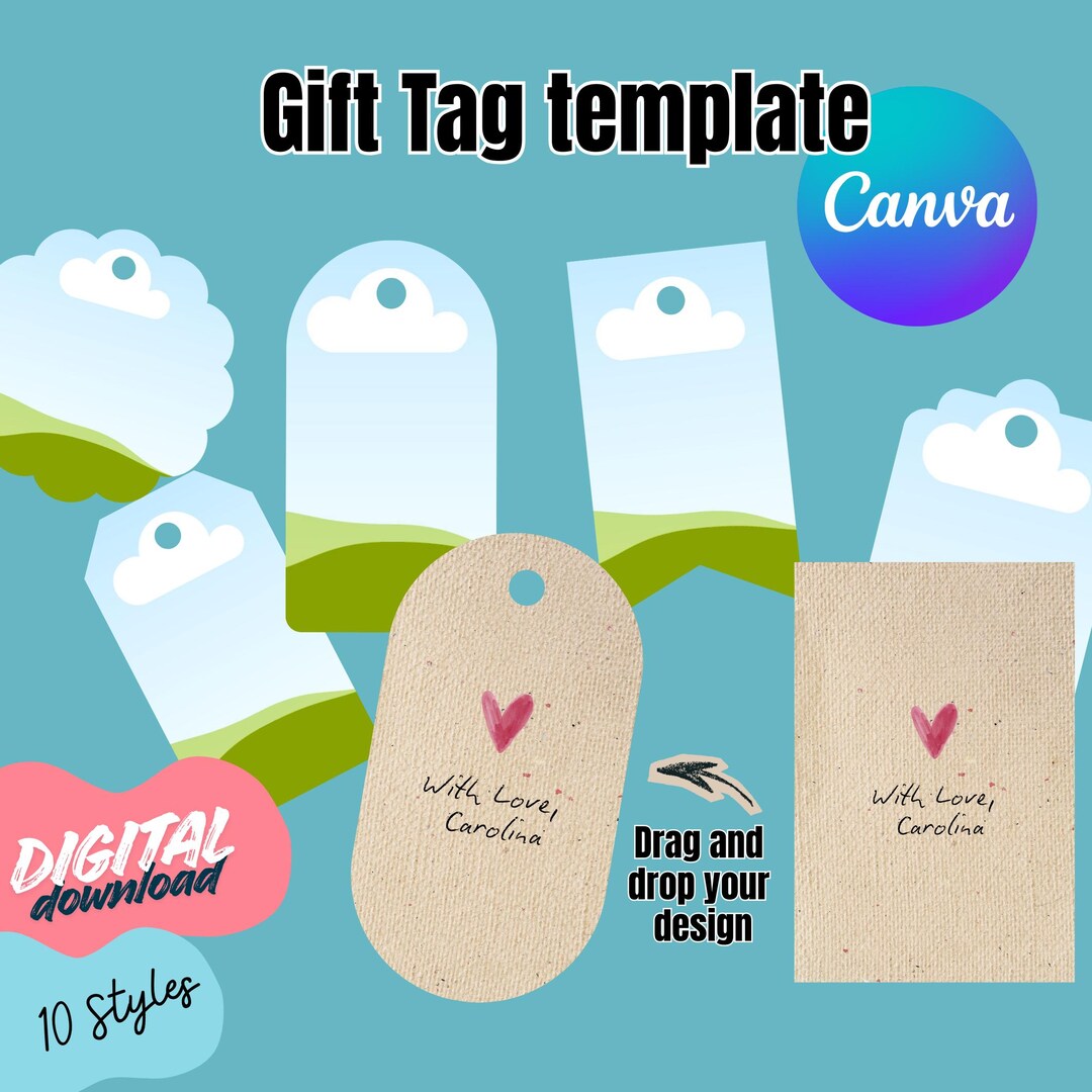 Editable Gift Tag Template, Printable Canva Tags (digital Download ...