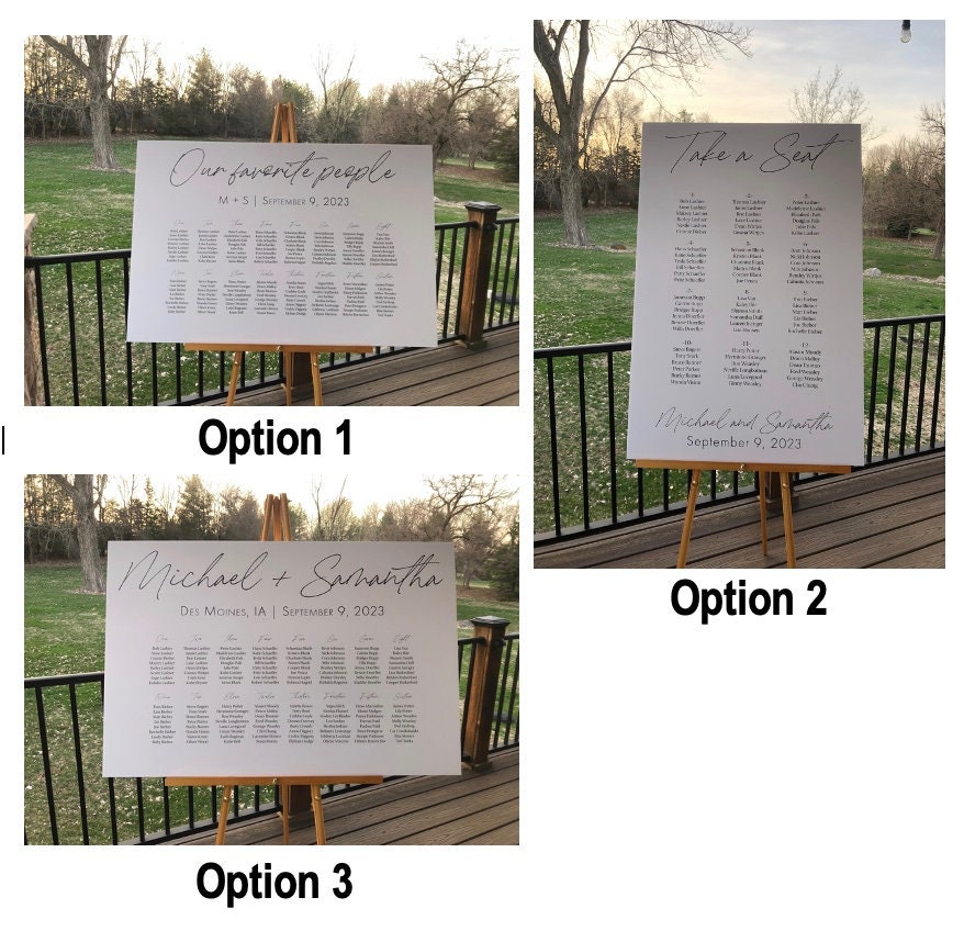 Wedding Seating Chart, Personalized Seating Chart, Seating Plan Sign ...