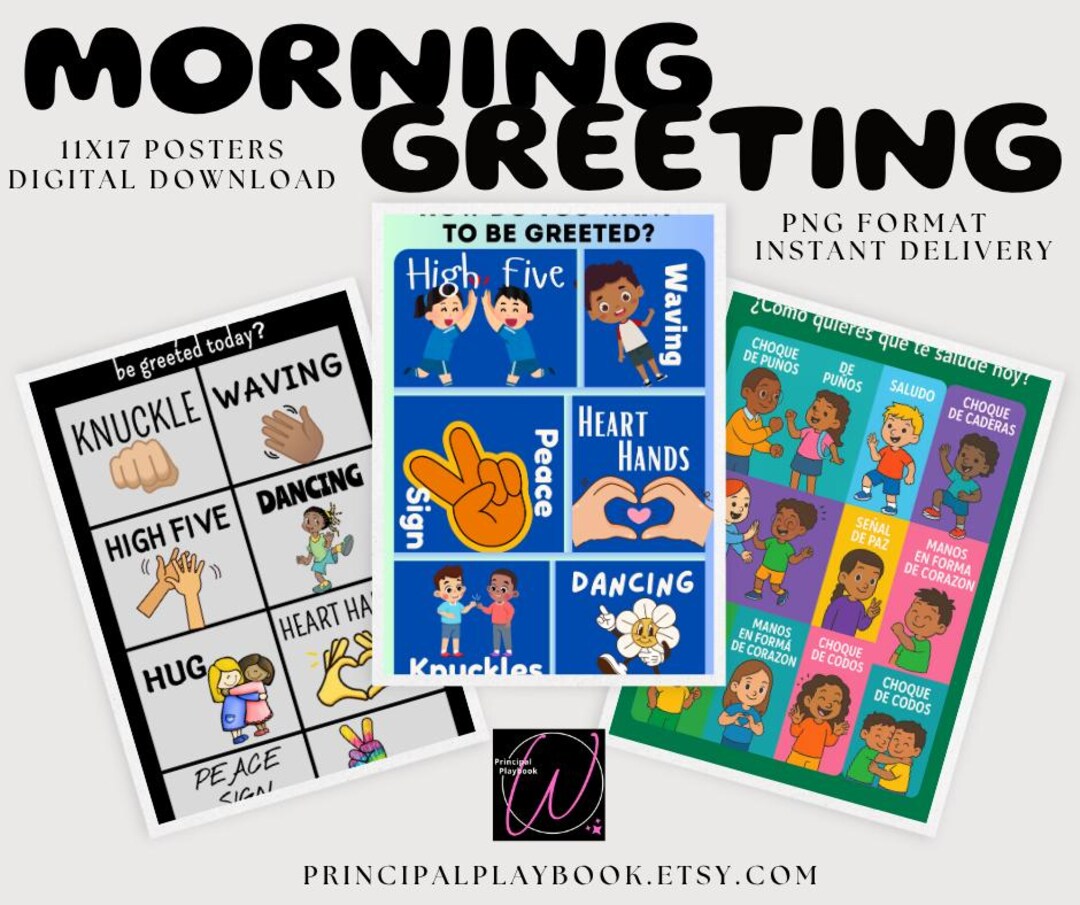 Morning Greeting Poster (black) - Etsy