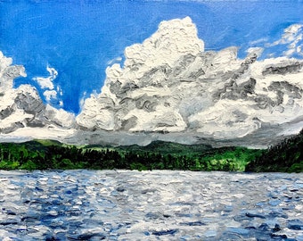 Reflection of Clouds Original Oil Painting