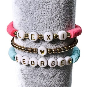 Custom Heishi Bracelet | Clay Bead Bracelet | Personalized Name Bracelet | Custom Name Bracelet | Bead Bracelet | Gifts for Her