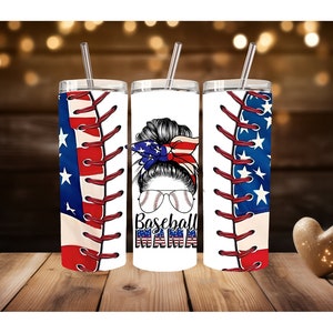 Baseball Mama Tumbler | 20oz Baseball Tumbler | 20oz Skinny Tumbler | Gifts for Her | Gifts for Him | Sports Skinny Tumbler