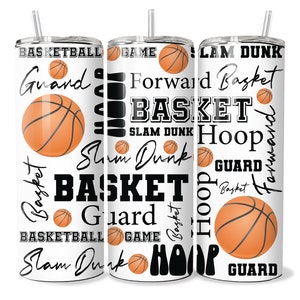 Basketball Tumbler | 20oz Basketball Tumbler | 20oz Skinny Tumbler | Gifts for Her | Gifts for Him | Sports Skinny Tumbler