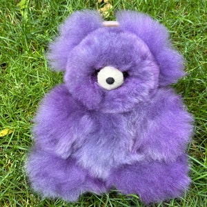 Orsetto di peluche in pelliccia di alpaca, regalo per bambini in alpaca, animale di peluche, giocattolo in alpaca, orsetto ipoallergenico.