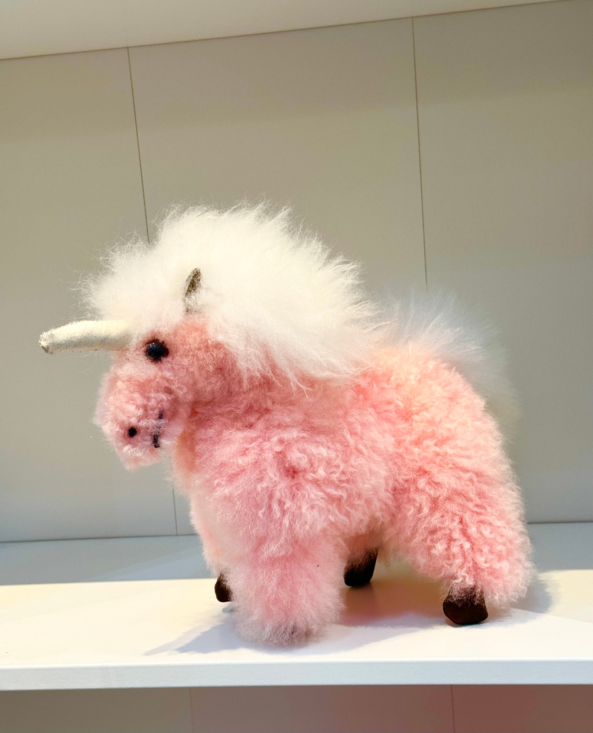 Real Fur Unicorn, Fur Toy, Fluffy Unicorn, Plush Unicorn, Baby Alpaca,  Unicorn, Real Fur Toy, Stuffed Animal,alpaca Gift Kids, Handmade. 