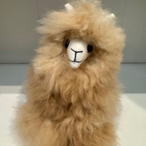 Baby alpaca llama, stuffed animal, handmade, llama toy, color beige