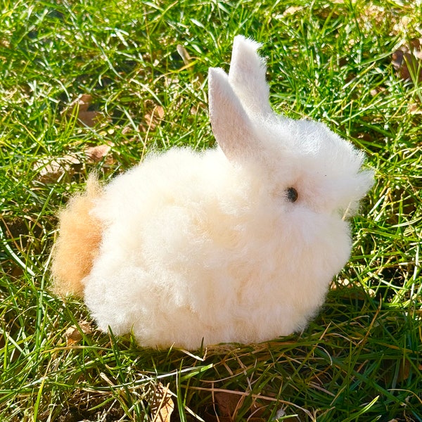 Baby alpaca fur bunny, alpaca gift kids, stuffed animal, alpaca toy, hypoallergenic bunny