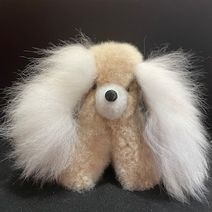Baby alpaca puppy. Stuffed Animal. Fur puppy handmade. Alpaca Toy. Alpaca doggie.