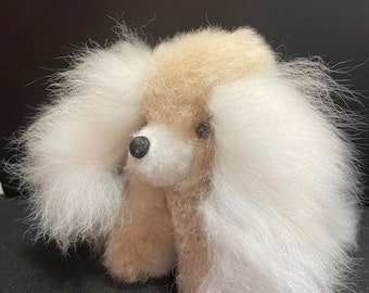 Baby alpaca puppy. Stuffed Animal. Fur puppy handmade. Alpaca Toy. Alpaca doggie.