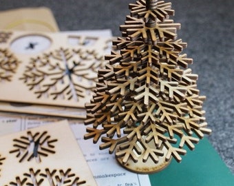 Christmas tree to cut with laser or cricut machine - cutting plan ornaments template SVG DXT