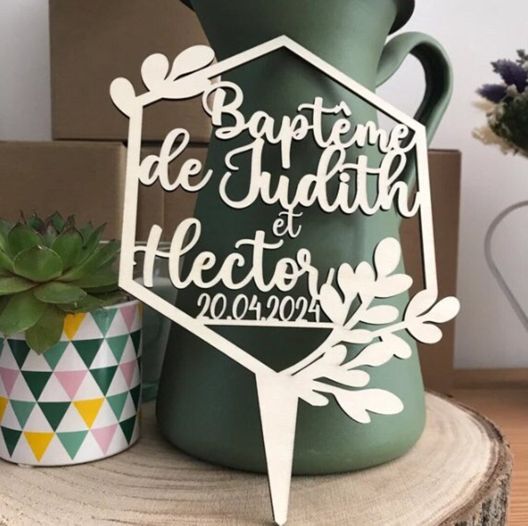 Cake Topper With Two or Three First Names - 156 Models Available ...