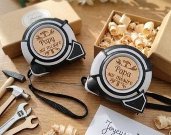 Mètre Ruban de Bricolage avec gravure personnalisée  - Cadeau idéal pour bricoleurs - anniversaire - fête des pères ou grands pères