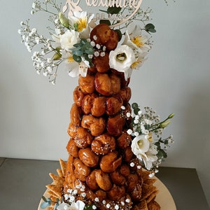 Cake Topper en Bois Couronne Florale Décoration Élégante pour Baptême, Mariage et Anniversaire 156 modèles dispo image 2