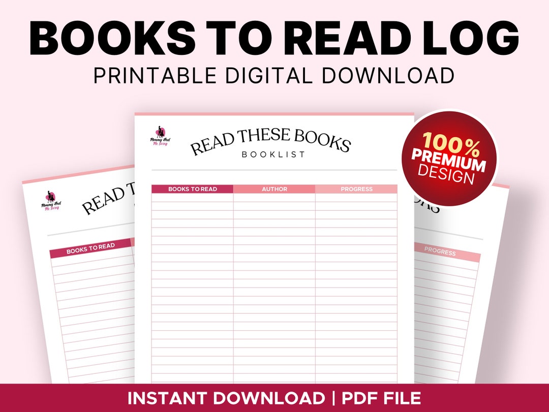 Books to Read Planner, Book Reading Tracker, Reading Log, Reading ...