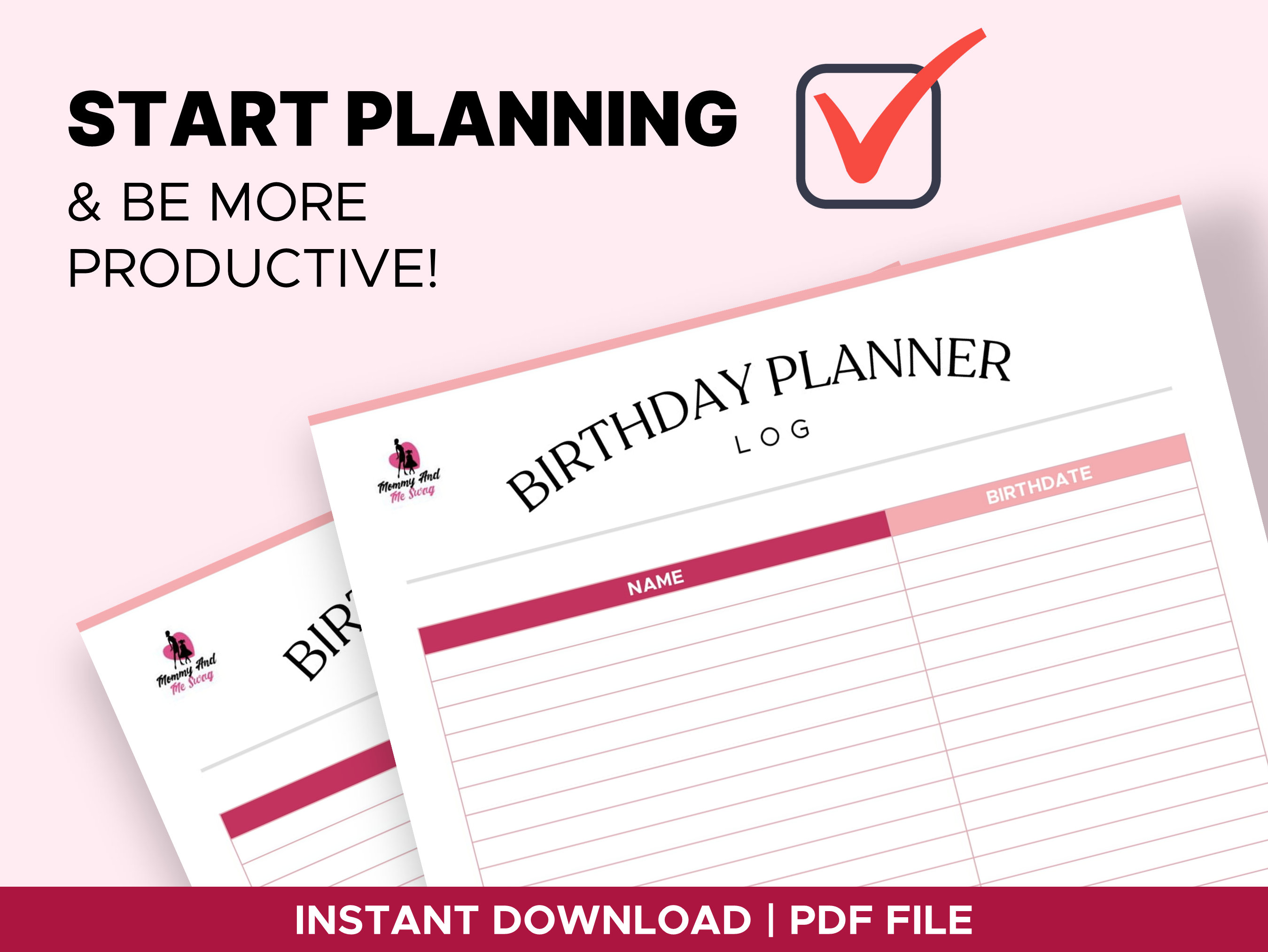 Customizable Birthday Calendar