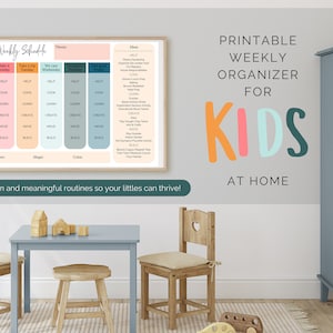 Kids Daily Schedule | Preschool Schedule | Toddler Schedule | Home School Schedule  | Printable | Dry Erase | SAHM | Organizer | Weekly Plan