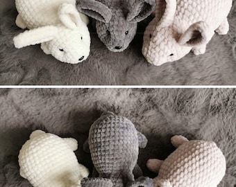 Modèle au crochet bébé lapin mignon Crochet lapin en peluche jouet Amigurumi trucs jouets tutoriel lapin réaliste