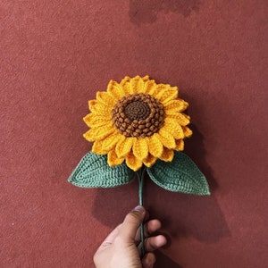 Wzór szydełkowy Słonecznik Szydełkowy kwiat Rzeczy amigurumi Poradnik dotyczący wystroju domu realistyczny kwiat