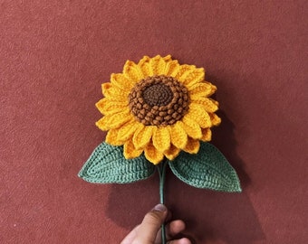 Crochet pattern Sunflower Crochet flower Amigurumi stuff home decor tutorial realistic flower