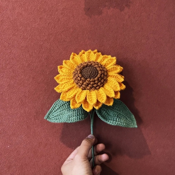 Crochet pattern Sunflower Crochet flower Amigurumi stuff home decor tutorial realistic flower