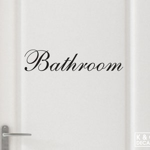 Bathroom Door Decal, Vinyl Bathroom Door Sticker, Bathroom Sticker, Bathroom Decal, Bathroom Decor