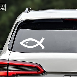 Ichthys Jesus Fish Decal, Ichthys Jesus Fish Sticker, Christian Car Decal, Christian Laptop Sticker image 1