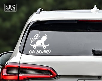 Baby On Board Car Decal, Baby On Board Car sticker, Baby Skater Decal