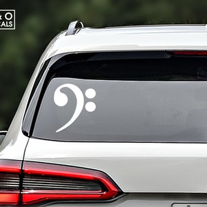 Bass Clef Car Stickers, Bass Clef Car Decals, Music Note Macbook Sticker, Bass Clef Laptop Decal, Bass Clef Laptop Decal