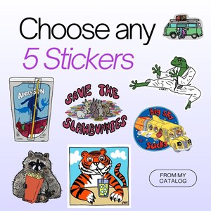 Sticker Pack x5 Illustration Dumme Laptop Wasserflasche Auto wasserdichtes Vinyl