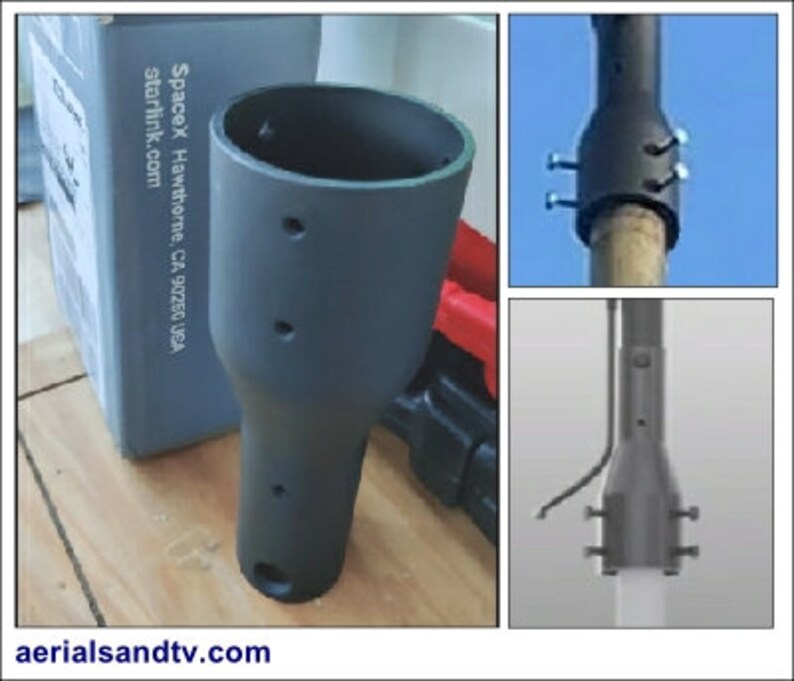 Starlink Pipe Adapter Kit Mount for V2 Rectangular Dish Free Etsy Ireland