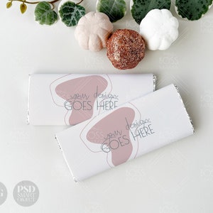 Fall Candy Wrapper Mockup, chocolate wrap photo mock template | Modern minimal pumpkin mock up | Halloween Thanksgiving Birthday JPG PSD F01