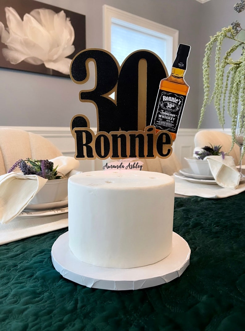 Whiskey Themed Cupcake Toppers - 18 Pieces, Glitter 'Aged To Perfection' Decor For 30th 40th 50th Birthday Parties - View #6