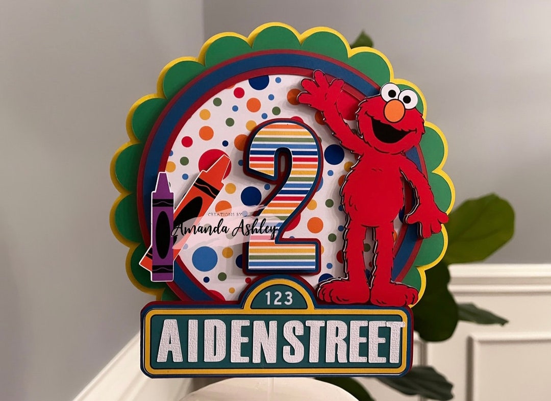 Elmo Cake Topper Kids Cake Topper Elmo Birthday Party Kids Etsy