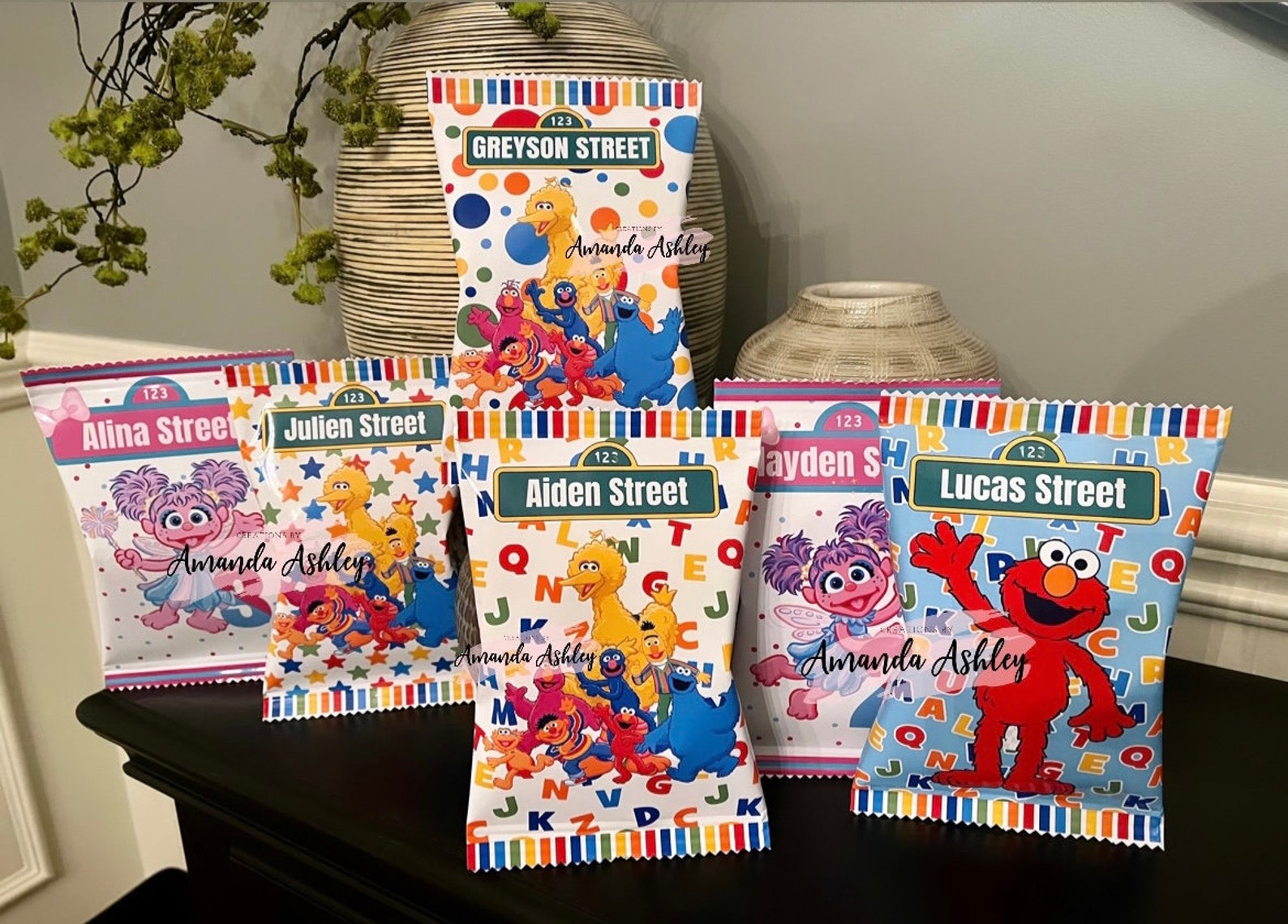 Elmo Chip Bags, Sesame Street Chip Bags, Elmo Birthday Party, Elmo