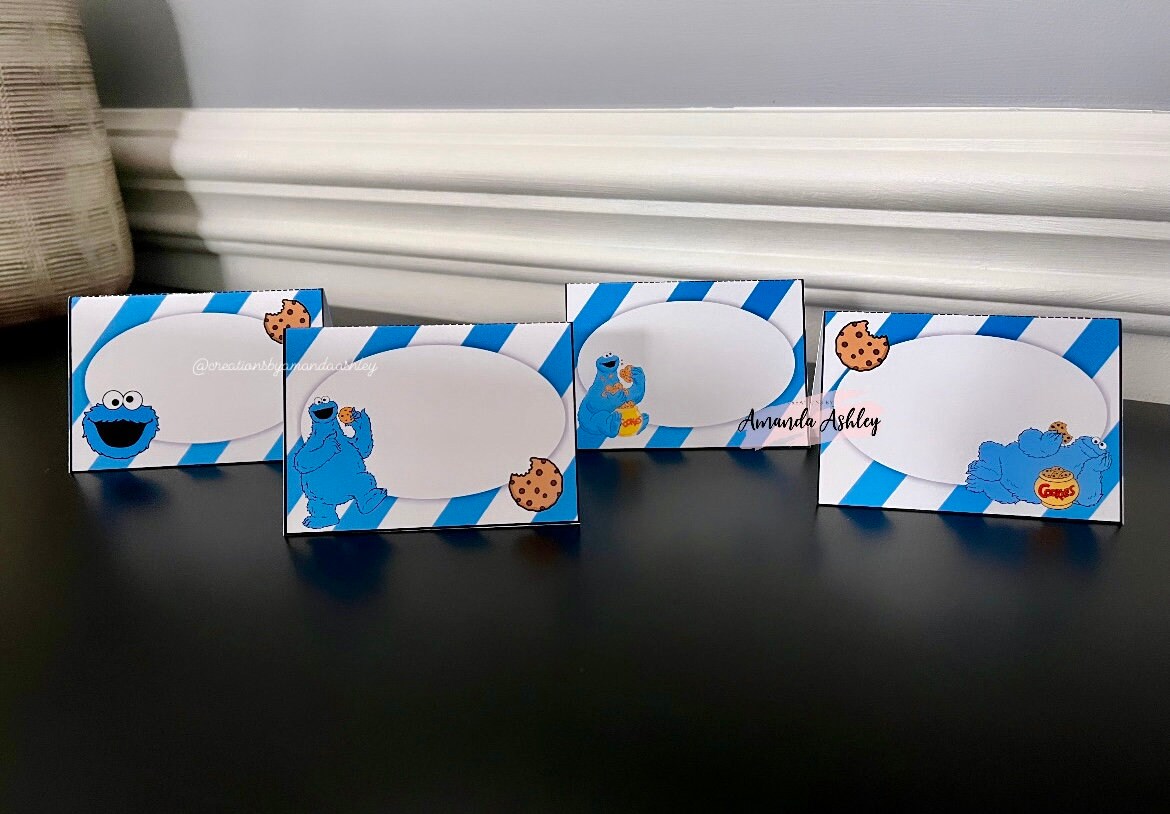 Cookie Monster Food Tents, Sesame Street Food Labels, Elmo Birthday ...